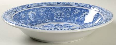Blue Trevi Large Rim Soup Bowl