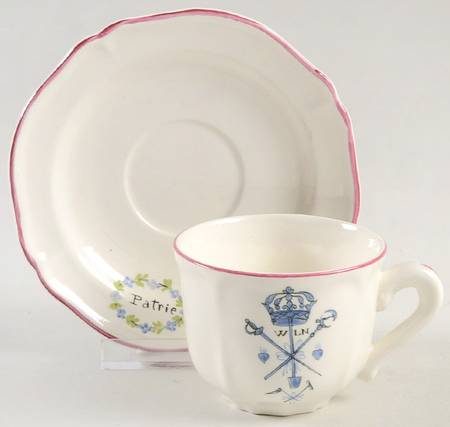 SDQ2 Flat Demitasse Cup & Saucer Set by St Amand