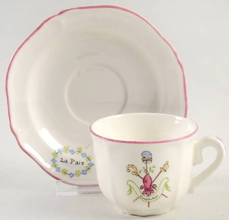 SDQ2 Flat Demitasse Cup & Saucer Set by St Amand