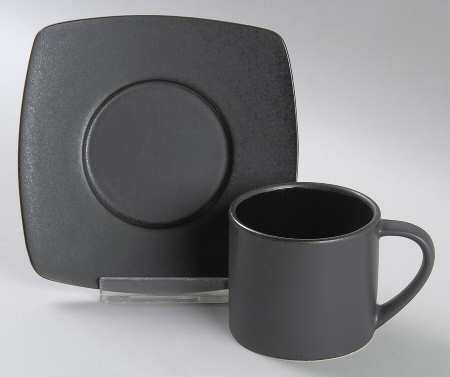 Kyoto Black Espresso Cup and Saucer Set by Sasaki