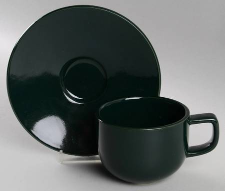 Colorstone Green (Textured) Flat Cup & Saucer Set