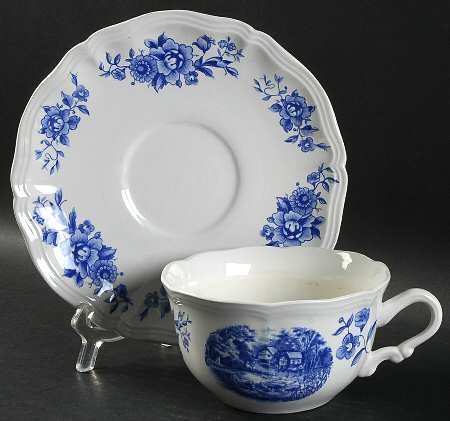 Romantic Blue Breakfast Cup & Saucer Set