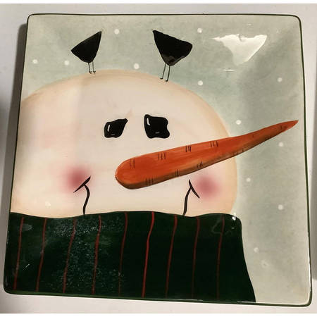 Snowmen Portraits (Hand Painted) Dinner Plate