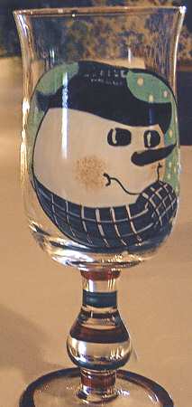 Snowmen Portraits (Hand Painted) 13 Oz Glassware Goblet