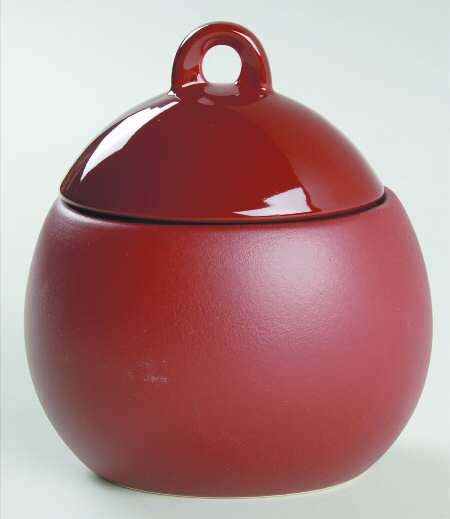 Zen Cinnabar Sugar Bowl & Lid by Sasaki
