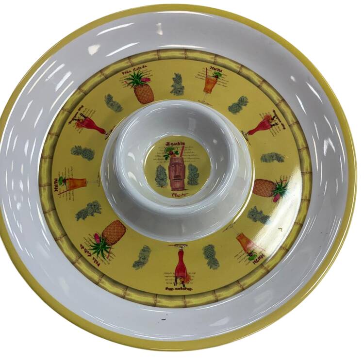 Tiki 1 Piece Melamine Chip & Dip by Sakura