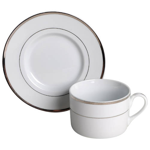 Sonoma Platinum Flat Cup & Saucer Set