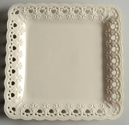 Cream Lace 9" Square Tray