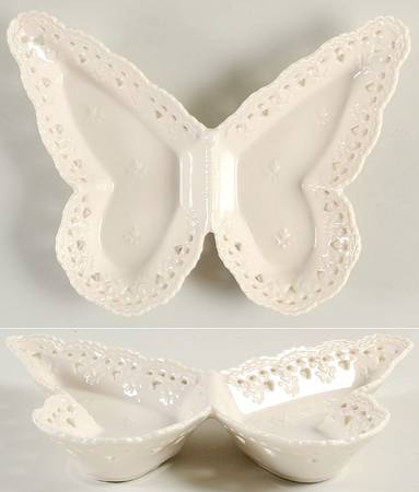 Cream Lace Butterfly Shaped Dish