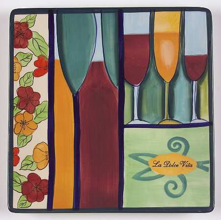 Sweet Life of Wine 9" Square Plate