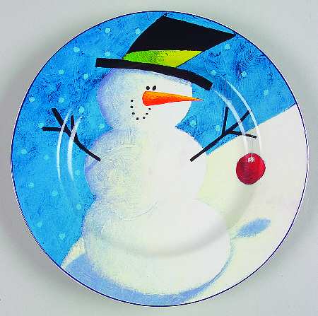 Cherry Snowman (Rim) Salad Plate