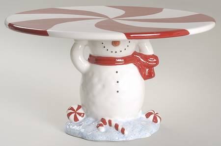 Peppermint Lane 11" Diameter Pedestal Cake Stand