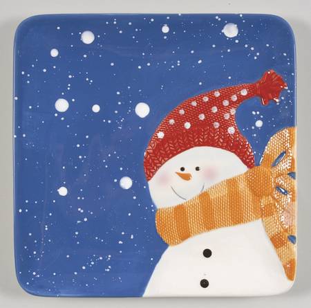 Snow Days Square Salad Plate