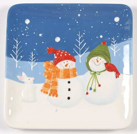 Snow Days Square Salad Plate