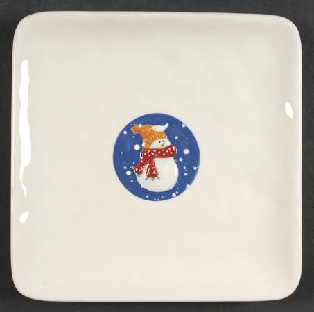 Snow Days Square Dessert Plate