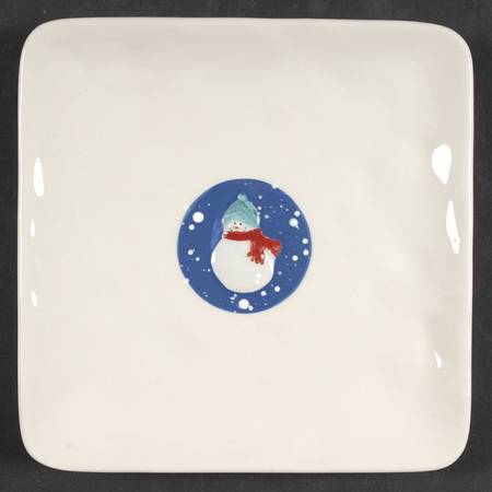 Snow Days Square Dessert Plate