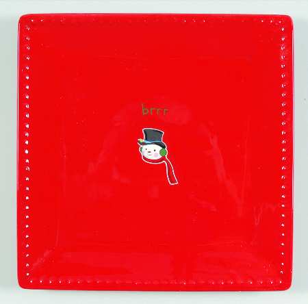 Jingle Bells Square Salad Plate