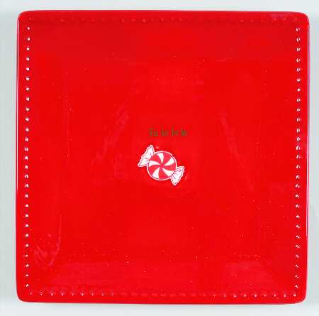 Jingle Bells Square Salad Plate