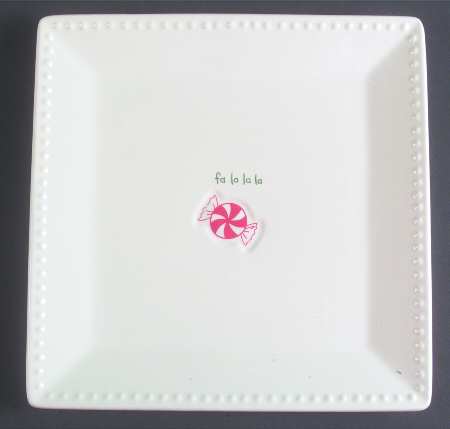 Jingle Bells Square Salad Plate