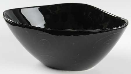 Spa Black 9" Oval Vegetable Bowl by Sasaki