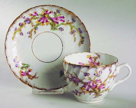 Heather Footed Cup & Saucer Set by Shore & Coggins