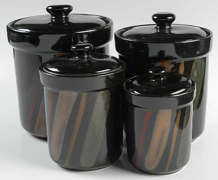 Avanti Black (4 Piece) Canister Set (Box Set)