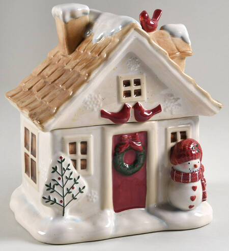 Winter Wishes House Cookie Jar & Lid