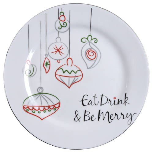 Eat, Drink & Be Merry Dinner Plate