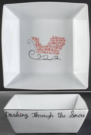 Eat, Drink & Be Merry 10" Square Vegetable Bowl