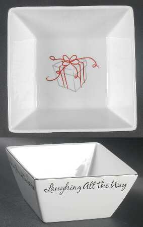 Eat, Drink & Be Merry Square Cereal Bowl