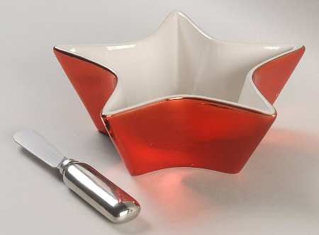 Eat, Drink & Be Merry Dip Bowl & Spreader Set