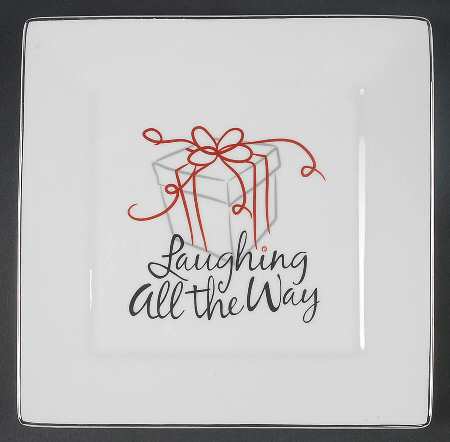 Eat, Drink & Be Merry Square Salad Plate
