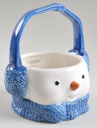 Let It Snow Figural Basket with Handle