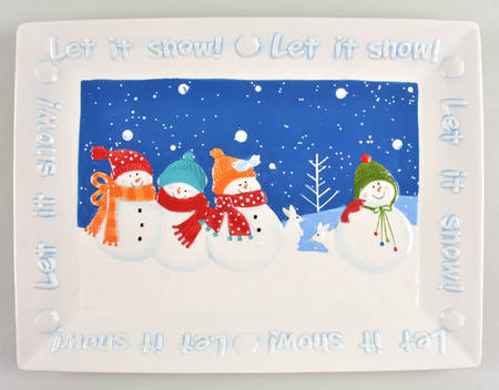 Let It Snow 16" Rectangular Serving Platter by St Nicholas Square