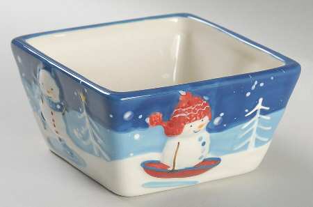 Let It Snow Square Oatmeal Bowl