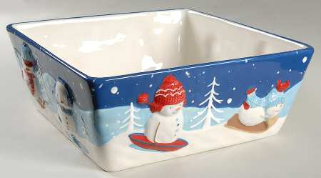 Let It Snow 10" Square Serving Bowl