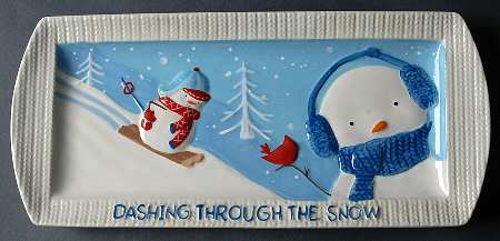 Let It Snow 13" Rectangular Serving Platter by St Nicholas Square