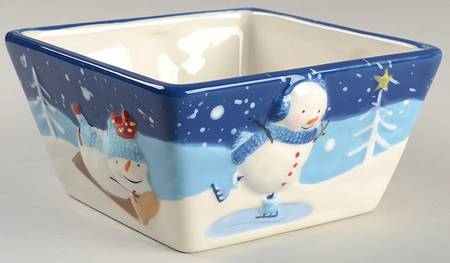 Let It Snow Square Cereal Bowl