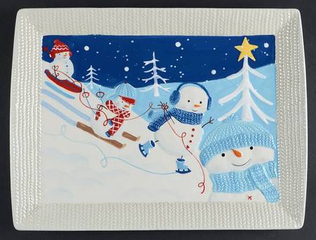 Let It Snow 16" Rectangular Serving Platter