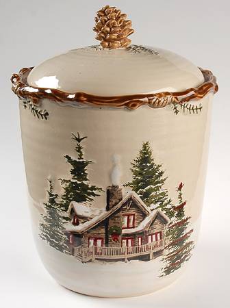 Snow Valley Cookie Jar & Lid