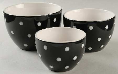 Dots Black Mixing Bowl Set (MB6, MB5, MB4)