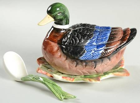 Harvest Figural Collection Gravy Boat & Underplate w/Lid & Ladle
