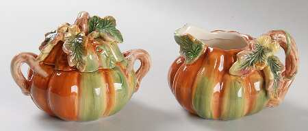 Harvest Figural Collection Creamer & Sugar with Lid Set