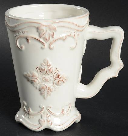 Fancy Scroll Antique White Mug