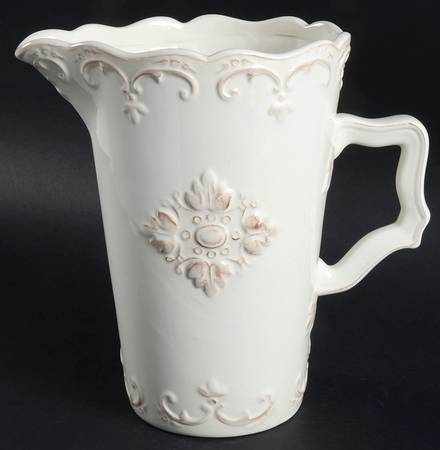 Fancy Scroll Antique White 72 Oz Pitcher