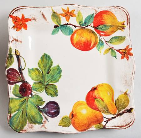 Autumn Fruit Square Dinner Plate