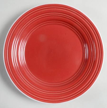 Red and White Salad Plate