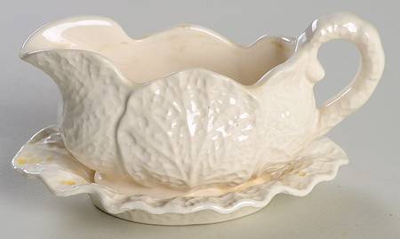 Gourmet Ware Individual Gravy Boat & Plate