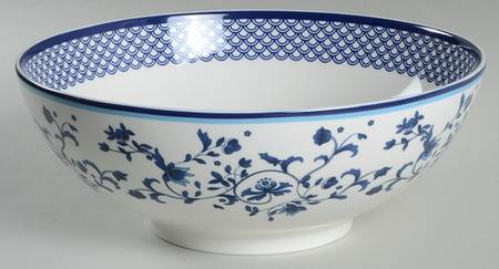 Blue Portofino 9" Salad Serving Bowl