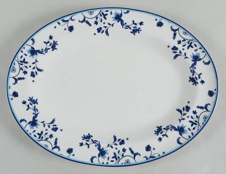 Blue Portofino 15" Oval Serving Platter